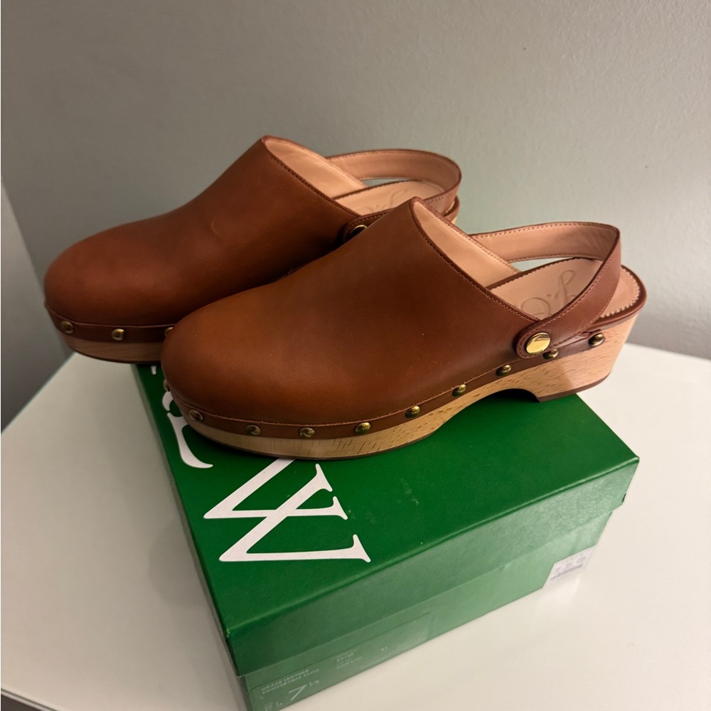 J.Crew Brown Leather Clogs